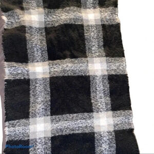 Black  white plaid oversized blanket warm scarf